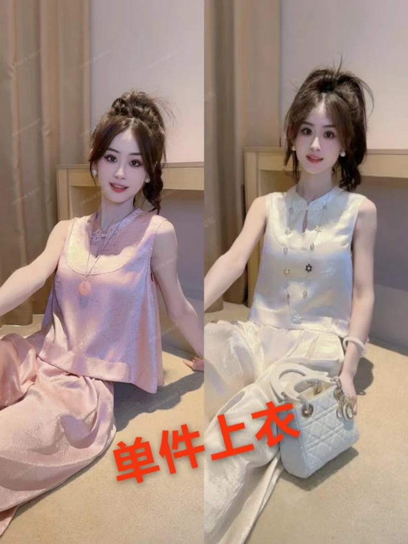 Ling【奶芙结】夏季新中式国风女装高级感轻奢夏季薄款T恤
