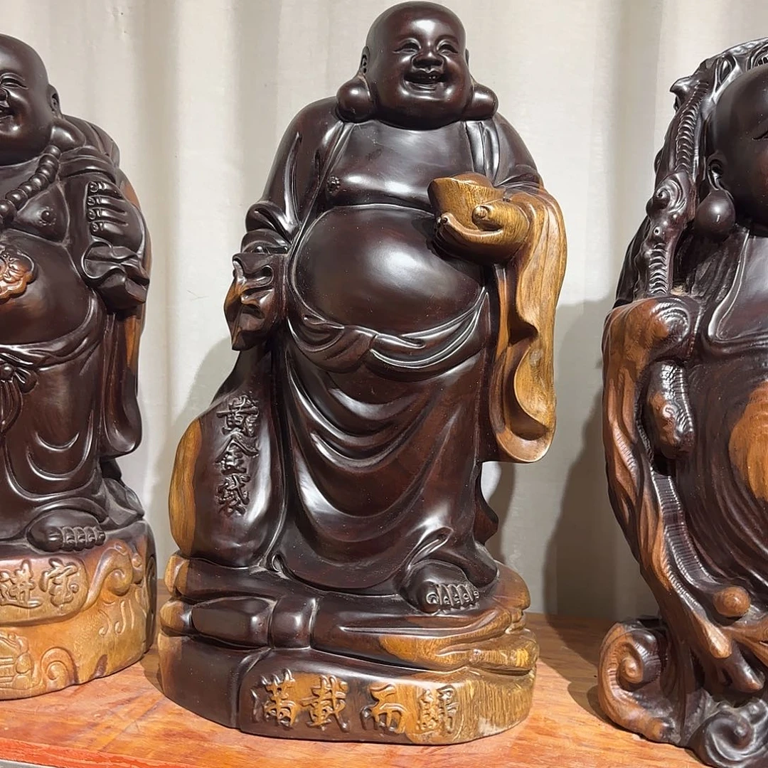 兔***店木非洲黑檀木弥勒佛
