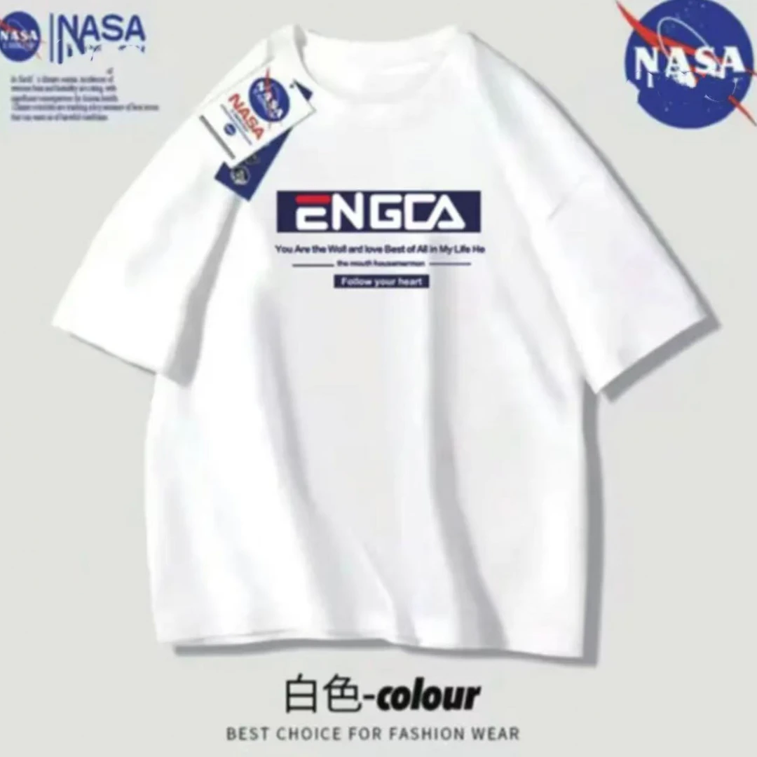 2025夏季短袖休闲透气上衣男女同款圆领印花T恤ENG