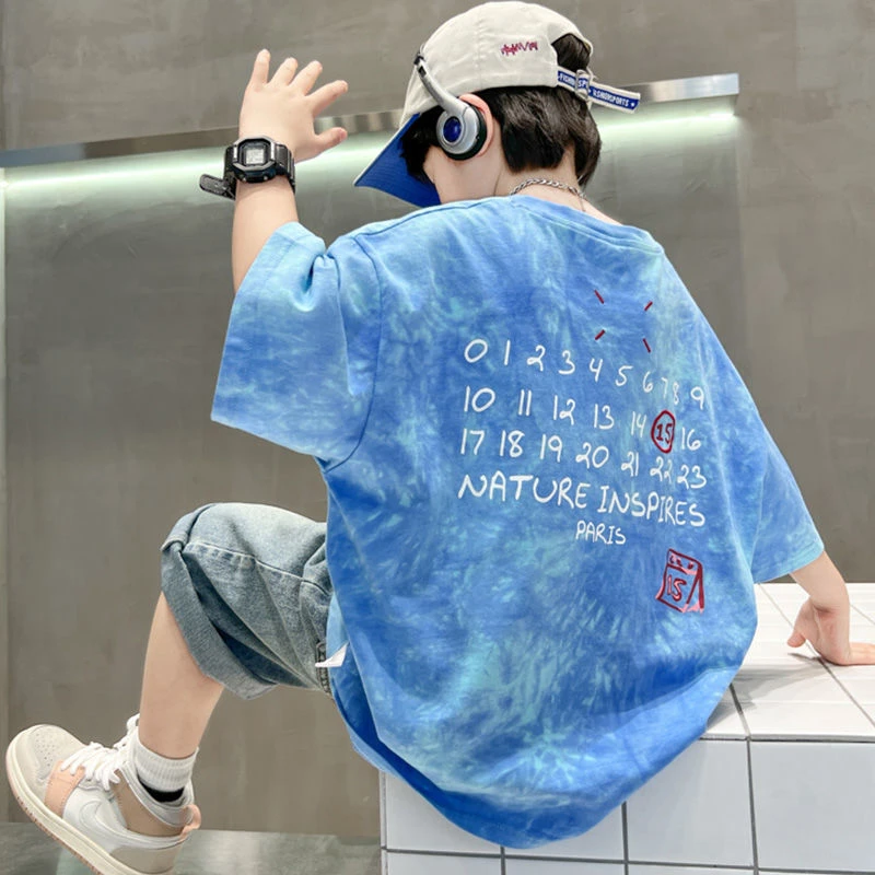 【高颜值】男童纯棉短袖t恤夏季新款中大童男孩洋气夏装宽松上衣潮