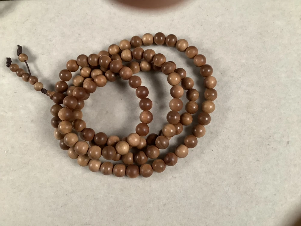 老山檀香 横纹黑肉虎皮纹08*108颗沉水