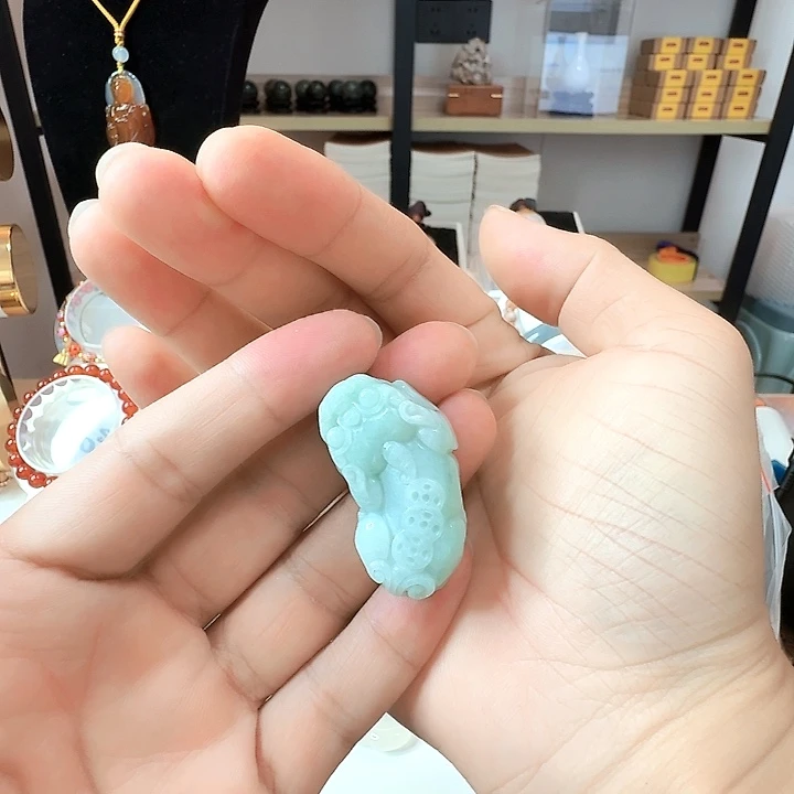 翡翠未镶嵌颈饰貔