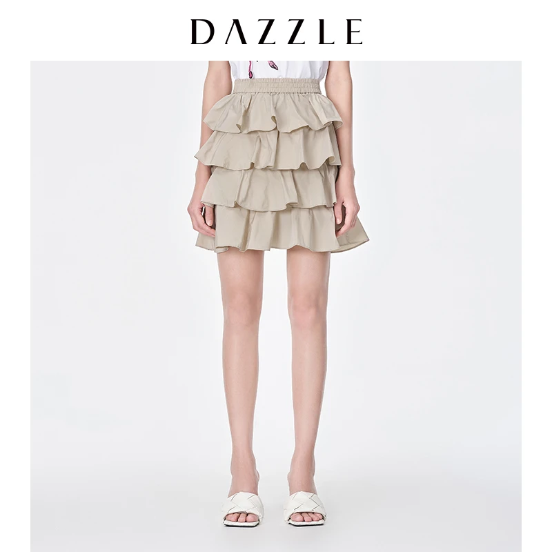 DAZZLE地素花边a字一步半身裙短裙2D2S225