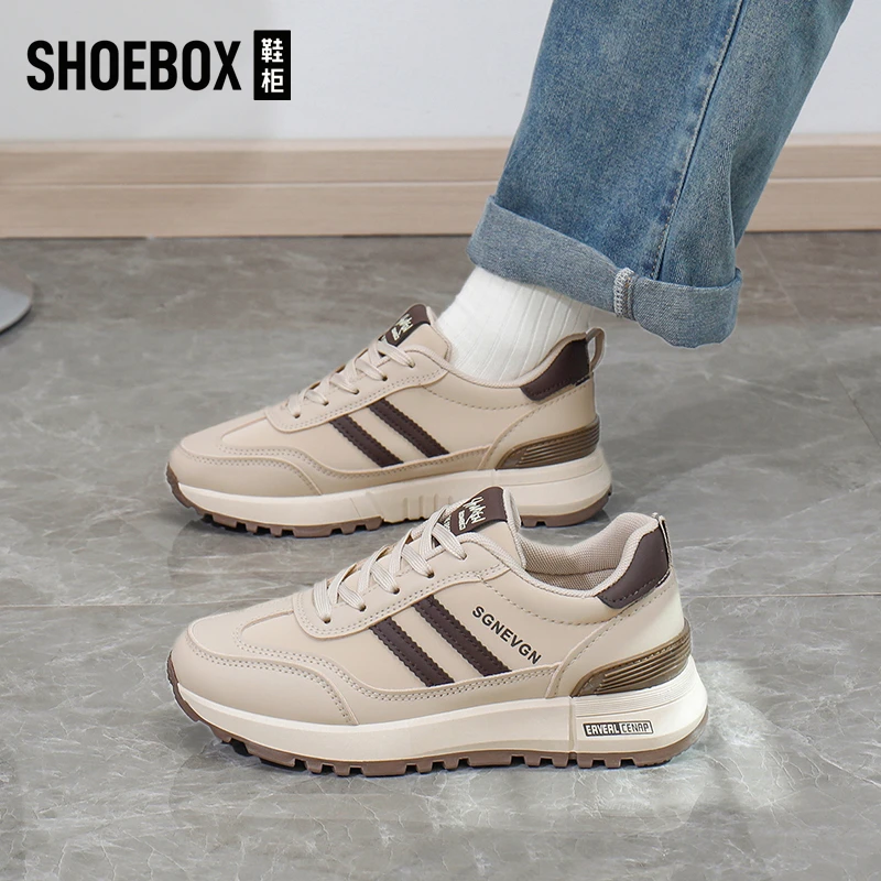 SHOEBOX鞋柜爆款运动鞋2025春秋新款透气网面不闷脚减震运动鞋