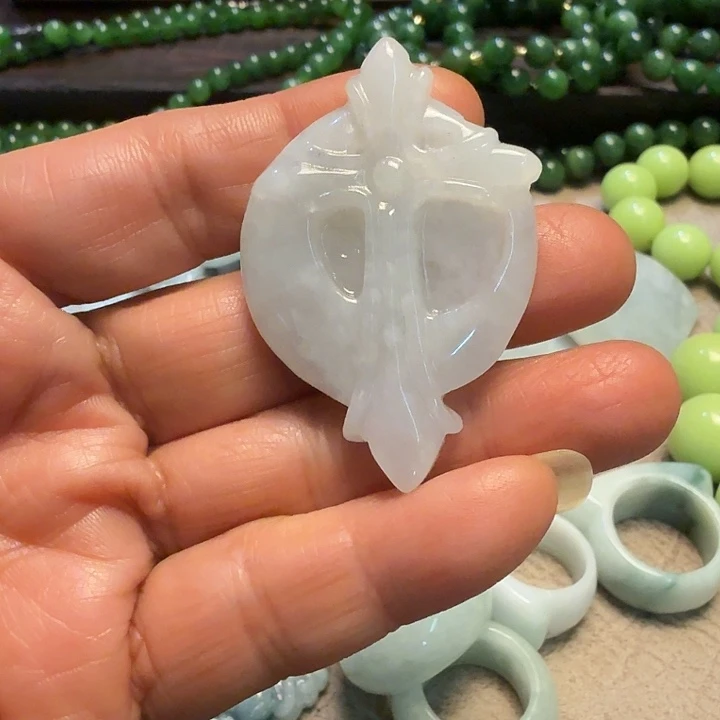 翡翠未镶嵌颈饰翡翠挂件十字