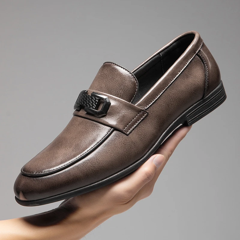 6613皮鞋男时尚百搭商务休闲鞋软底软面防滑轻便乐福豆豆鞋驾车鞋