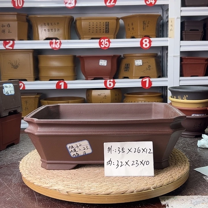 紫砂花盆蛇年大吉