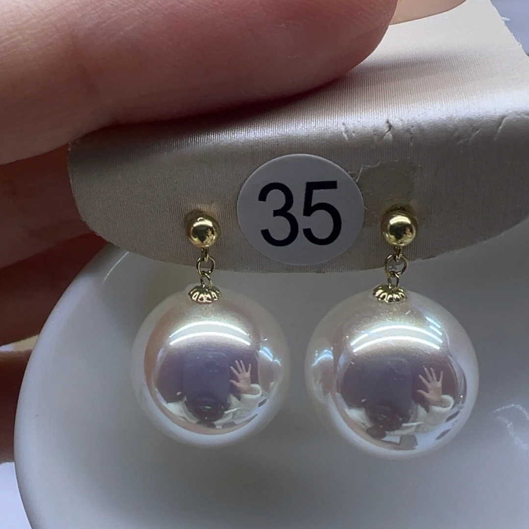 18K金镶嵌耳饰淡水珍珠