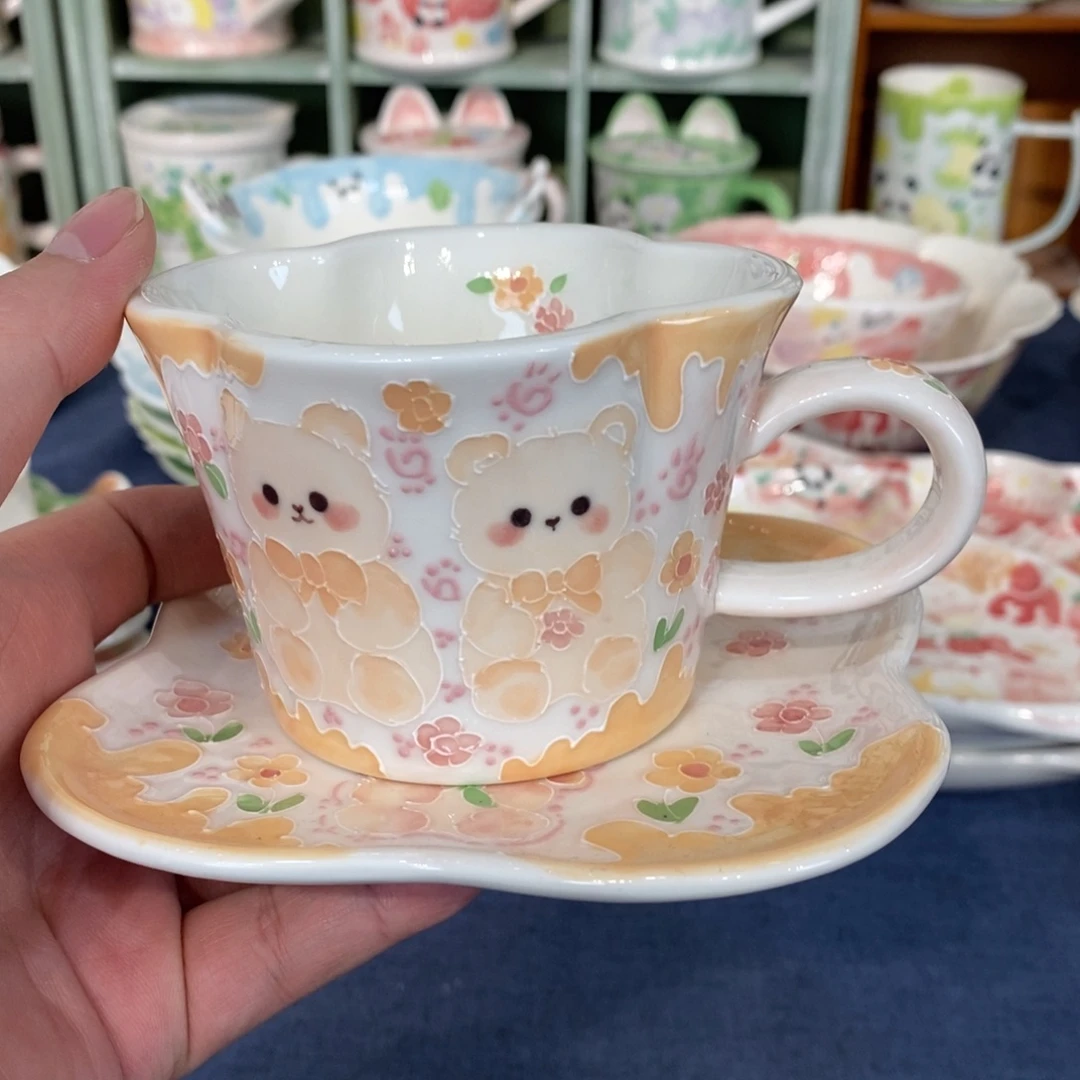 瓷片小熊咖啡杯微瑕