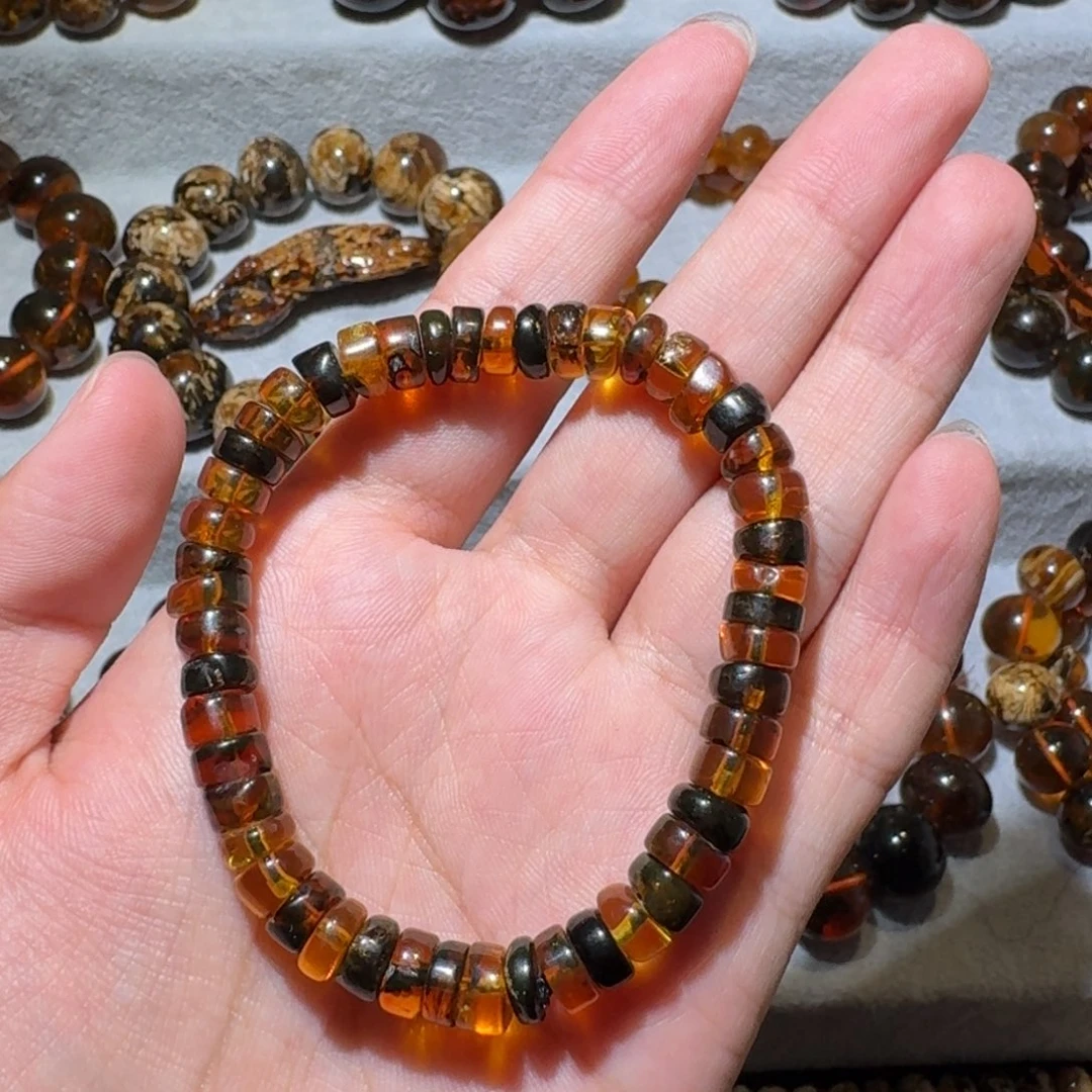 未镶嵌琥珀裸石抚顺琥珀7mm切片