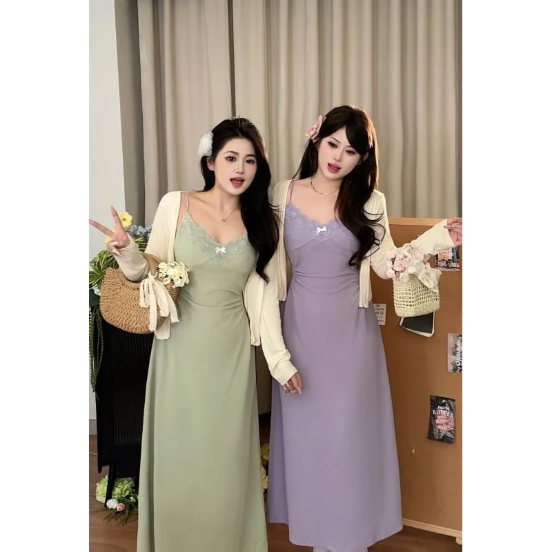 现货【赫饰】欧若风大码胖MM春季气质开衫+吊带两件套03244C+02185D