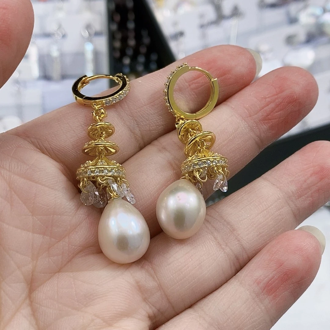 银S925镶嵌淡水珍珠特价不退不换耳饰