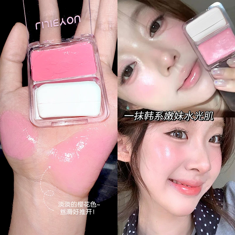 韩妆纯欲水光腮红膏滋润贴肤氛围感裸妆女立体自然提亮清透水光肌