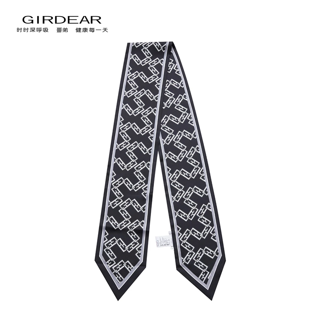 GIRDEAR/哥弟复古法式时尚百搭时尚宽版尖角细长丝巾-180054-2A71