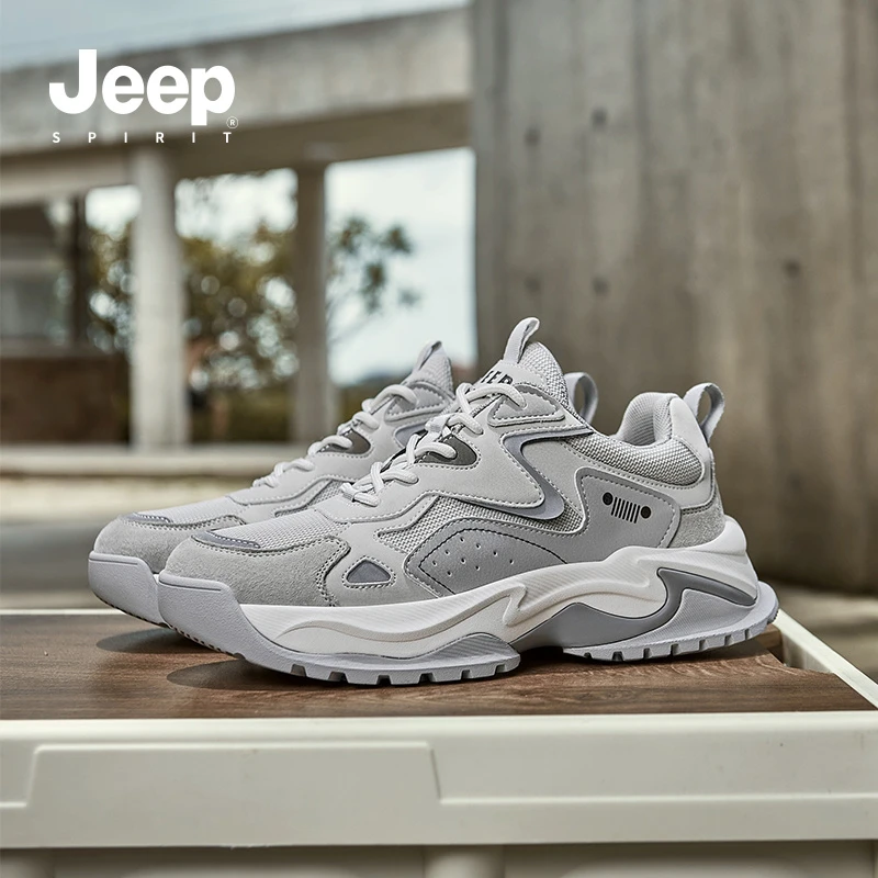 JEEPSPIRIT吉普2025春季新款户外透气跑步鞋休闲鞋百搭登山运动鞋