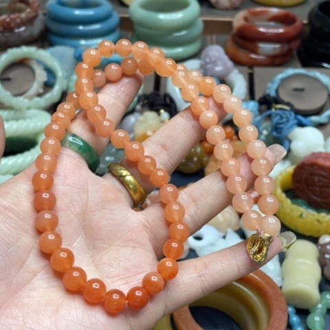 合金石英质玉（黄龙玉）手链