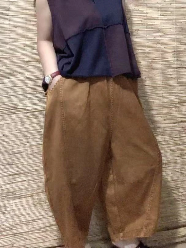 2025夏季新款复古百搭简约风抽绳彩色弧形薄款彩棉牛仔裤