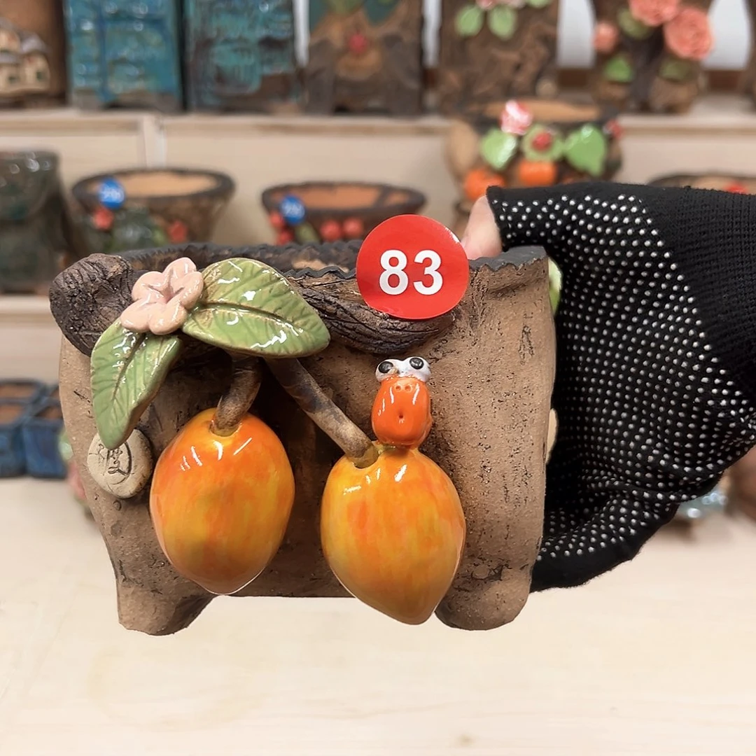 紫砂花盆83号内口11外高11