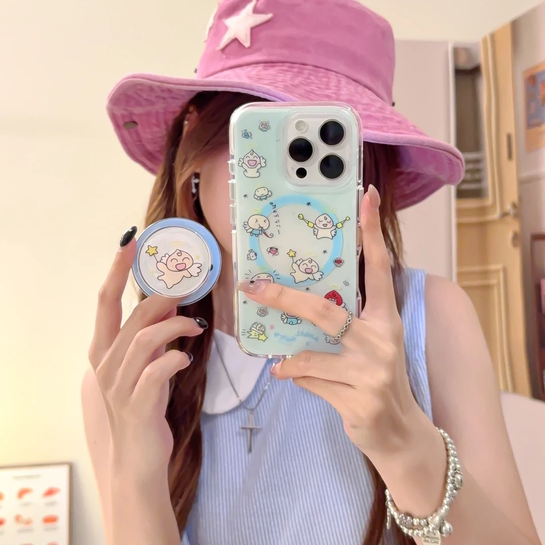天使吉适用于苹果16promax防摔创意手机壳iPhone15新款14可爱卡通