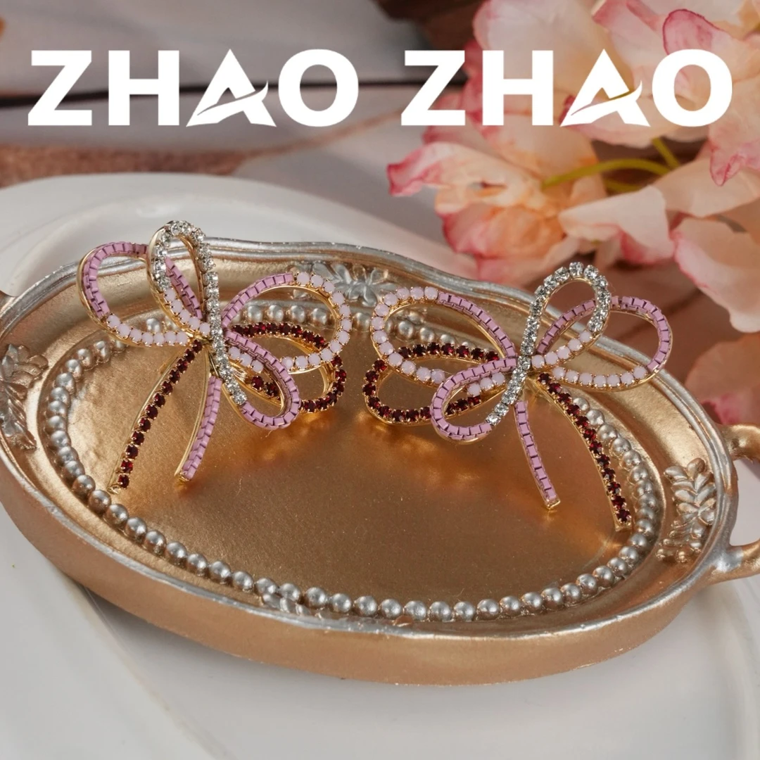 铜合金耳饰 「少女心结」少女蝴蝶结耳饰时尚小众设计款极简甜美