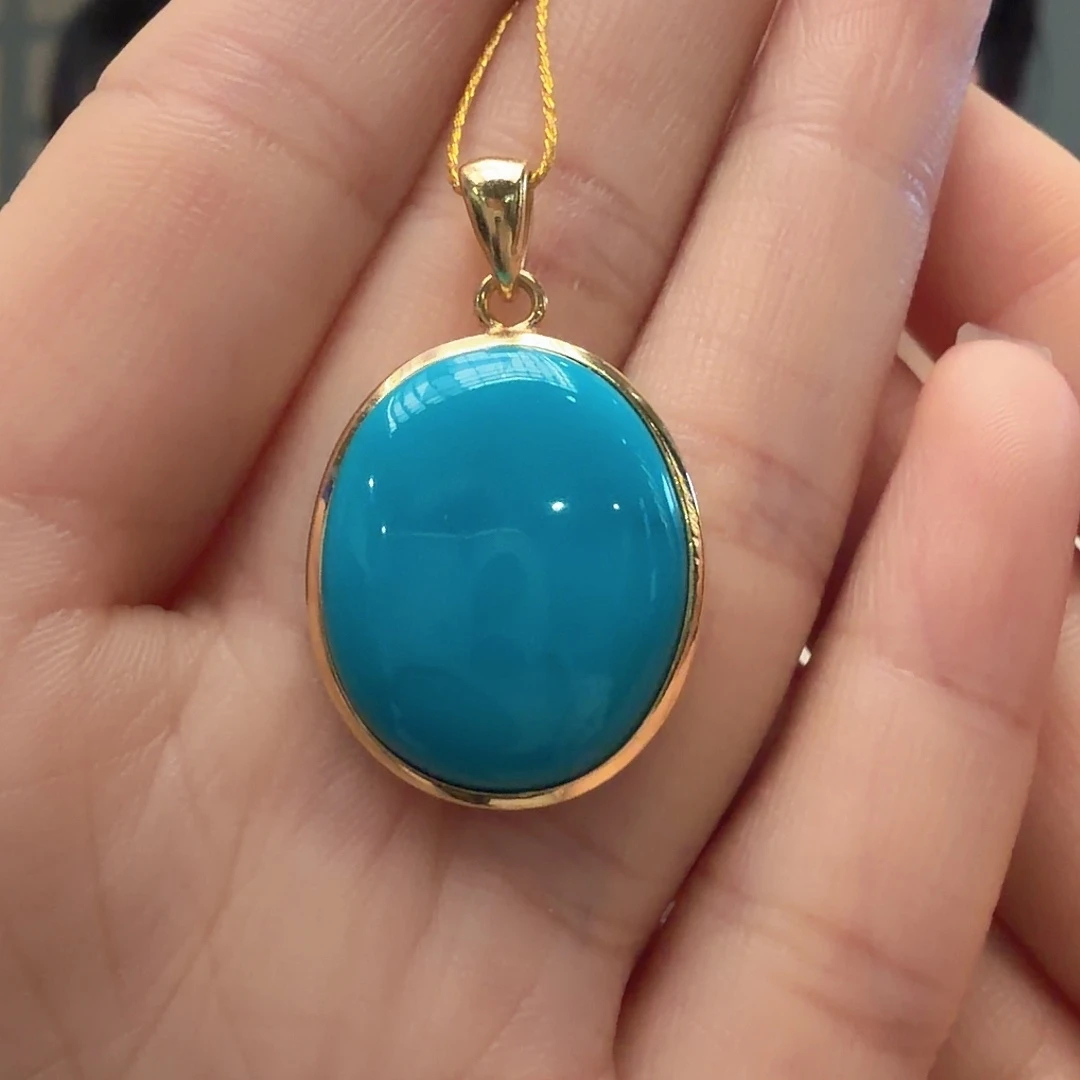 绿松石银S925镶嵌颈饰