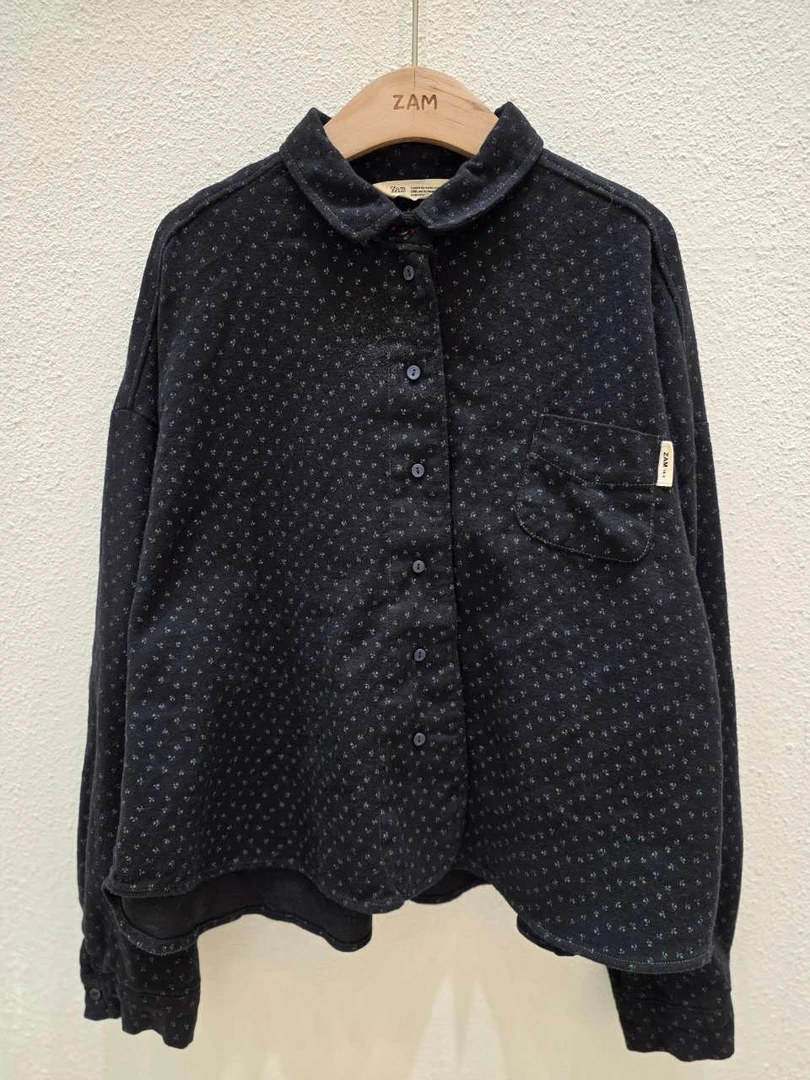 韩国正品不支持退换/眼镜姐姐/碎花衬衣/1202