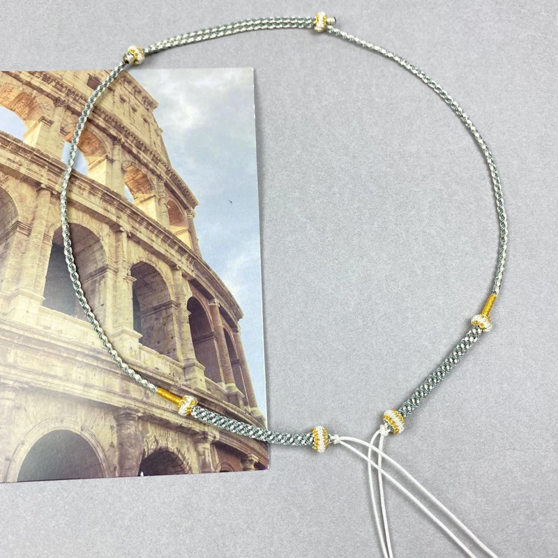 纯手工编织横穿锁骨项链绳男女高档挂绳抽拉调节挂绳