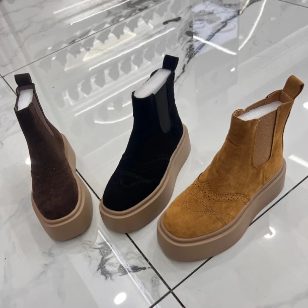 GY-DDDDDD中跟一脚蹬复古马丁靴厚底靴时尚秋季潮流