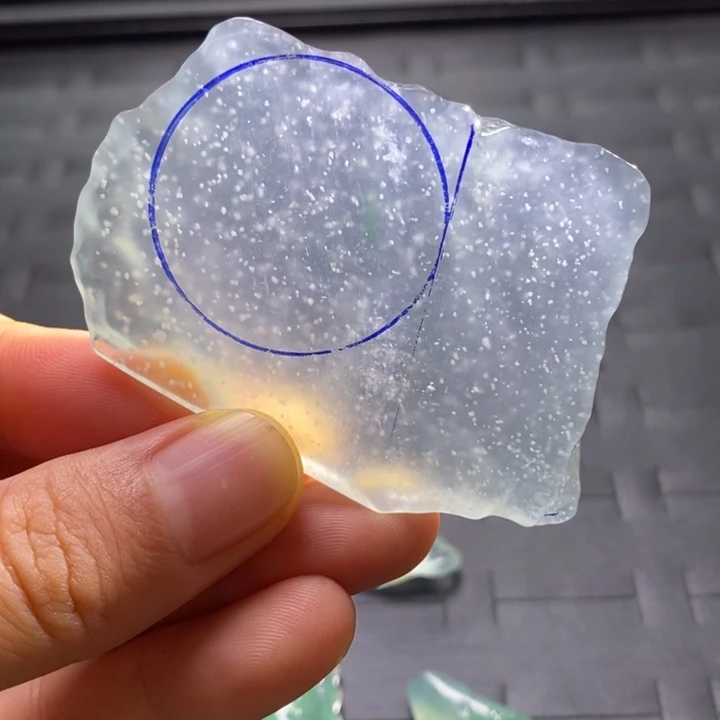 定制翡翠未镶嵌莫西沙高冰雪花棉