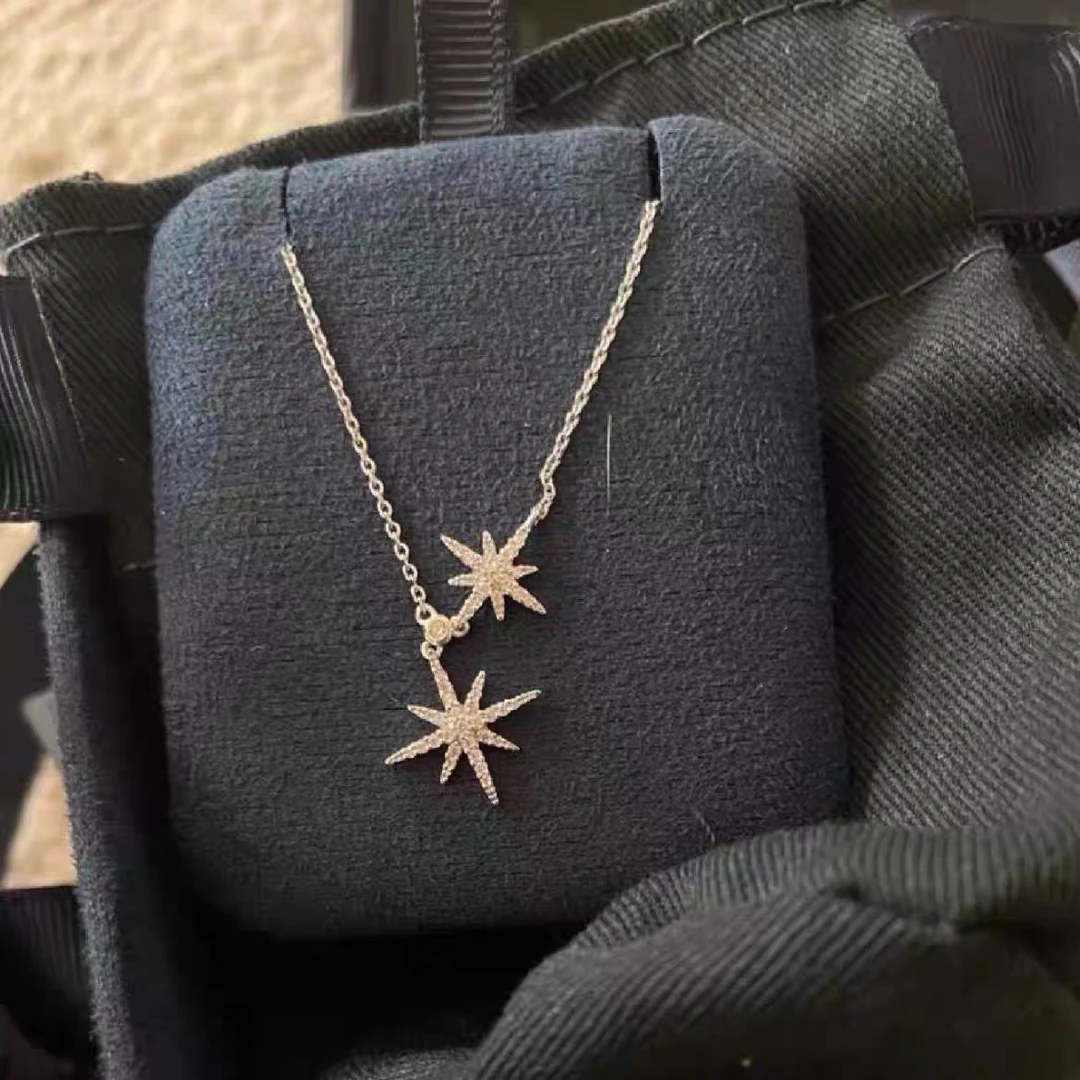 钛钢合成锆石吊坠 女通用原创设计锁骨链百搭高智淡风欧若假日风