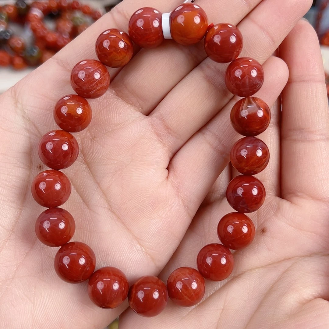 南红玛瑙未镶嵌瓦西锦红满肉单圈11mm