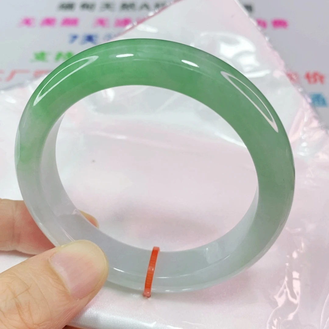 未镶嵌手镯翡翠54.6圈口正圈/高货微瑕捡漏