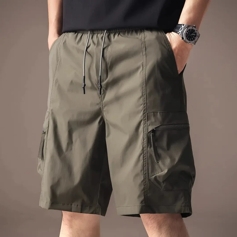 法国Cebrodz高端冰丝工装口袋休闲短裤男夏薄款潮速干五分裤