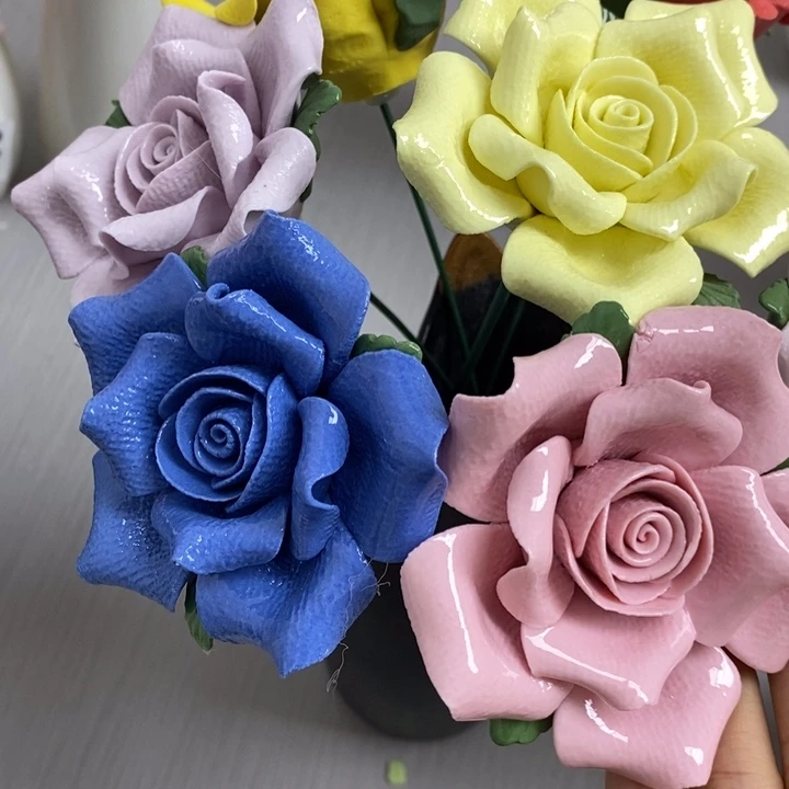 陶瓷陶瓷材料4朵组合