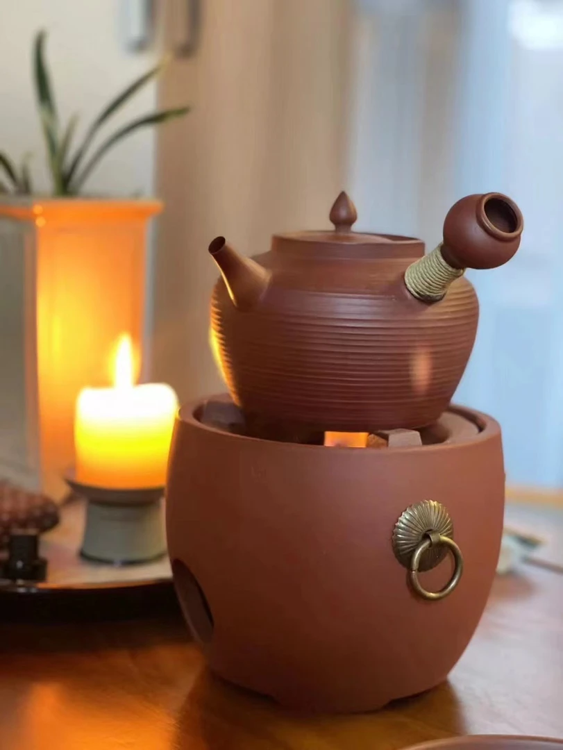 潮州工夫茶茶炉煮水壶侧把壶砂铫壶碳炉