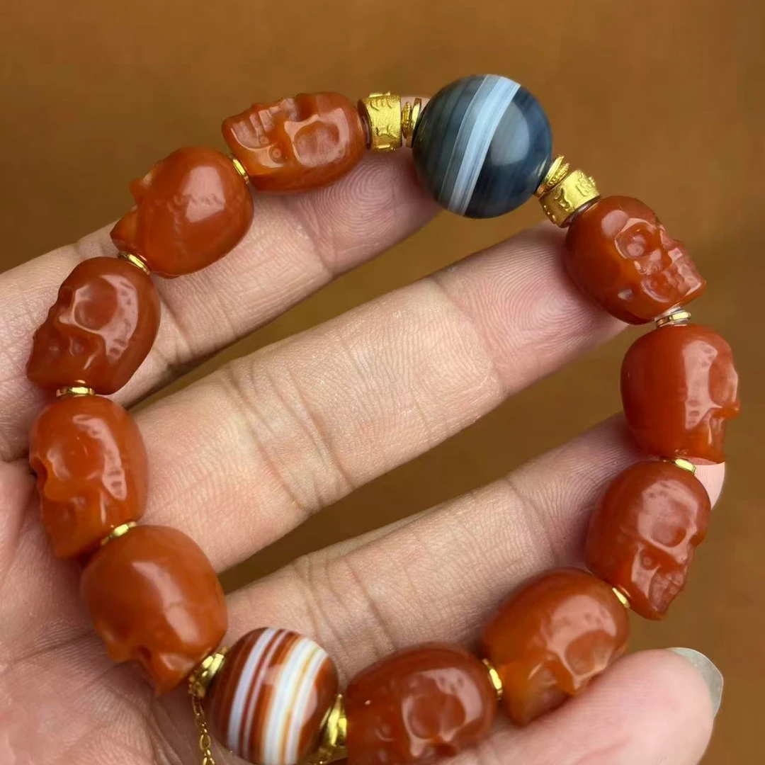 壹加师姐|手工设计阿呆药师玛瑙多宝手串多样性发一7314n