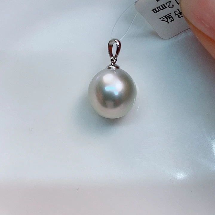 海水珍珠吊坠(不含链)18K金镶嵌11~12