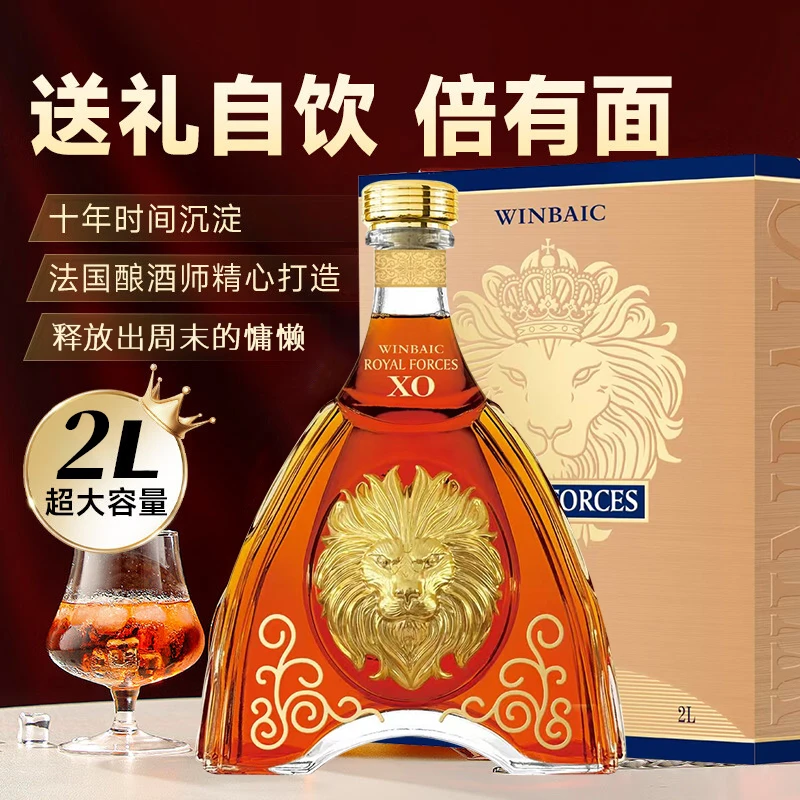 法国进口 皇家卫队金狮XO白兰地，2L*1
