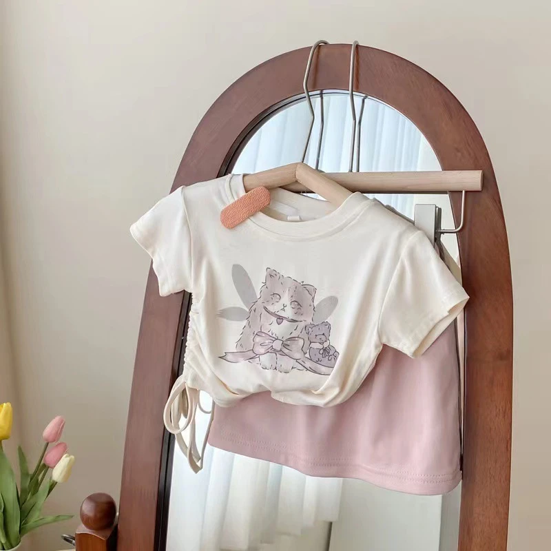 女童夏季套装2025新款儿童洋气韩版短袖女宝宝夏装时髦裙子两件套