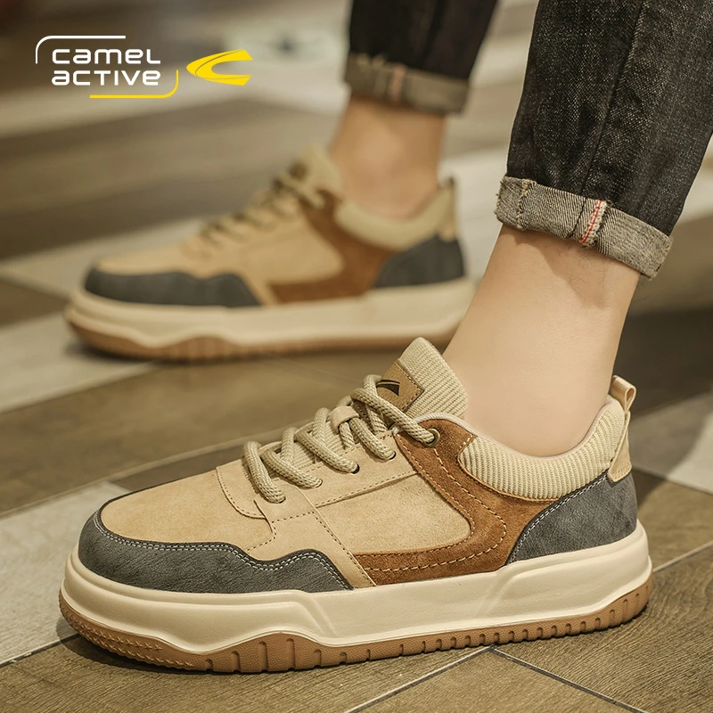 骆驼动感运动休闲鞋英伦风2025春季时尚单鞋低帮鞋潮流圆头板鞋