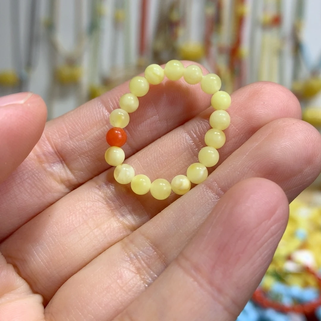 蜜蜡未镶嵌戒指3.8mm