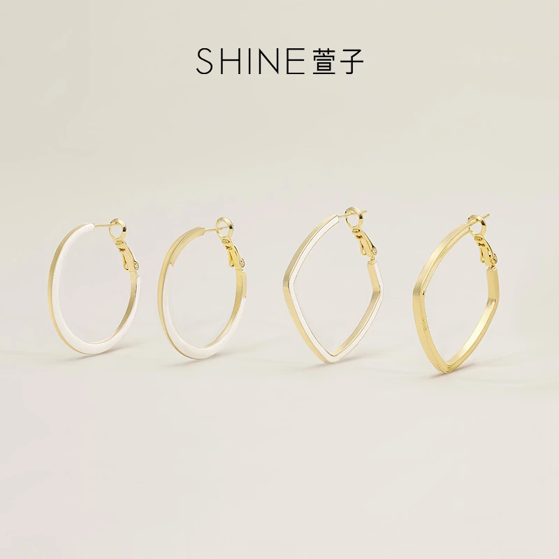 萱子 合金耳饰 SHINE 都市气质时尚小众圈圈设计感耳环冷淡风