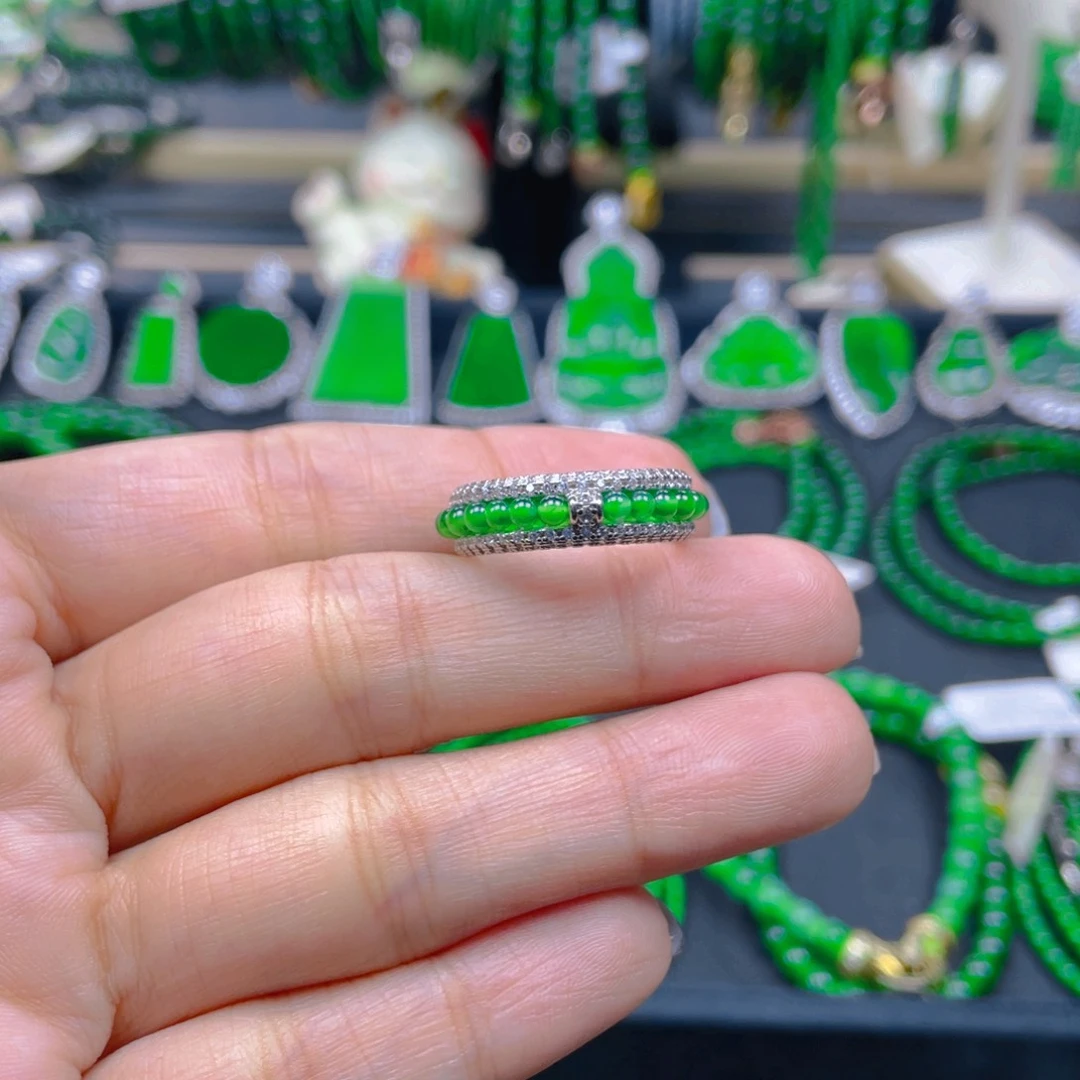 未镶嵌翡翠耳饰圆珠戒圈