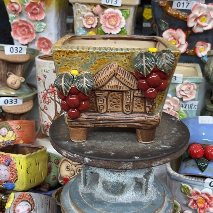 紫砂花盆粗陶材质多肉花盆