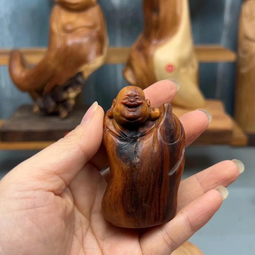 周***木崖柏木摆件手把件