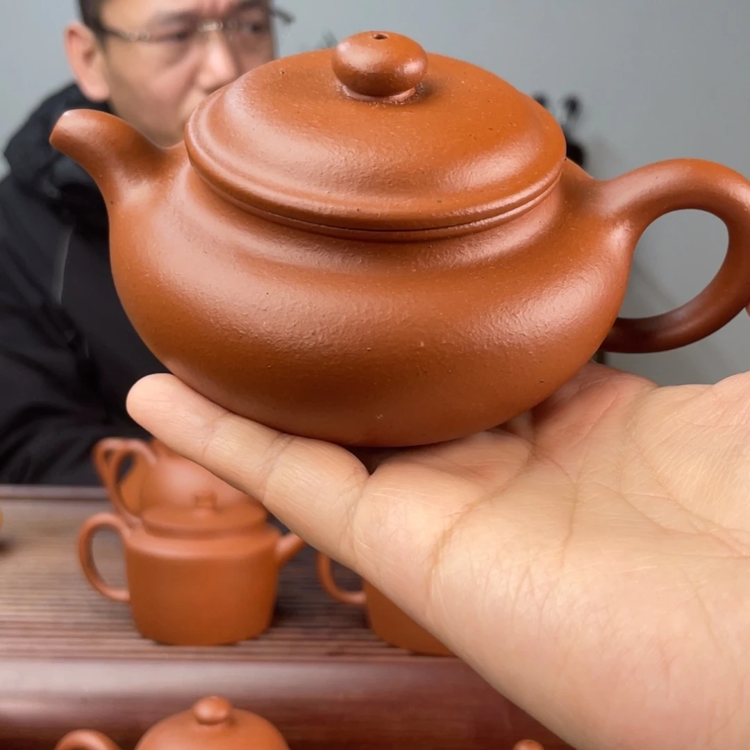 茶壶朱泥老朱泥扁腹220cc口