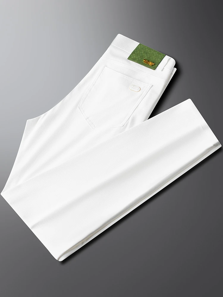 轻奢时尚垂感免烫商务休闲裤男士夏季薄款2025新款修身小直筒西裤