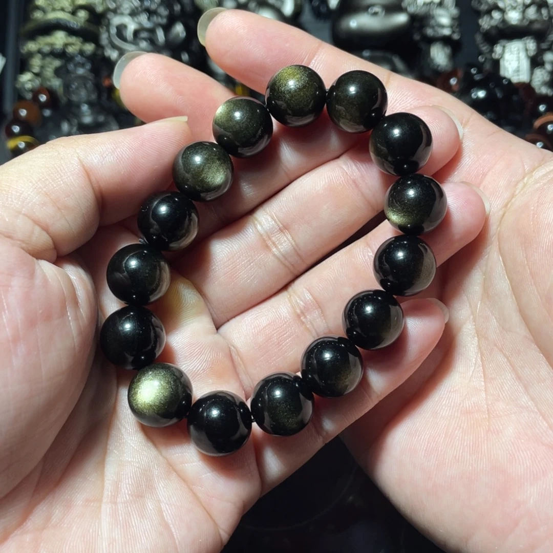x****黑曜岩未镶嵌手串