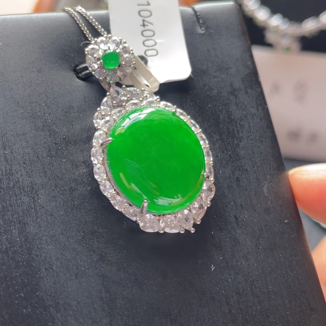 翡翠银S925镶嵌颈饰吊坠