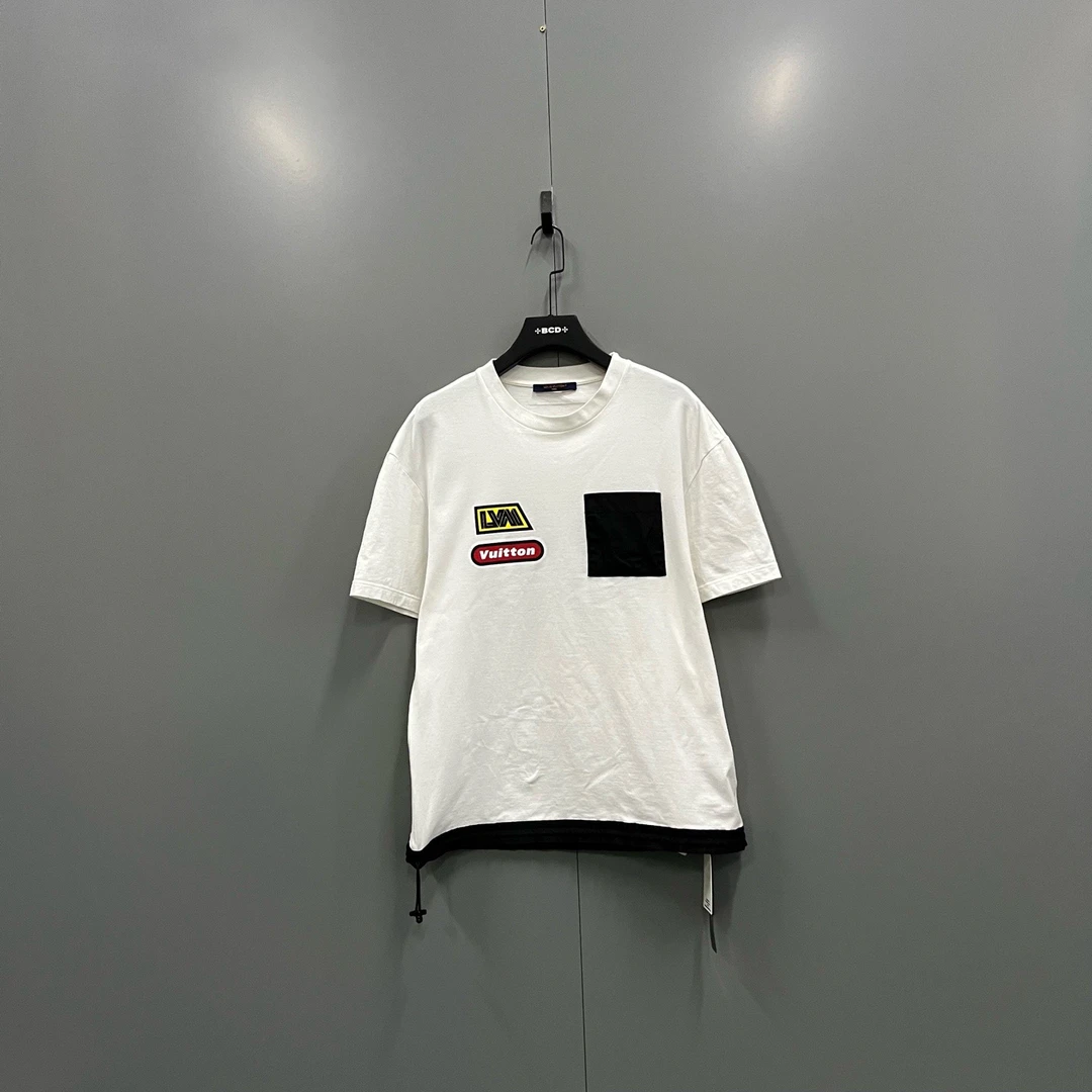99新 LouisVuitton/路易威登 （ll） 016088 lv 白色拼接短袖 L码